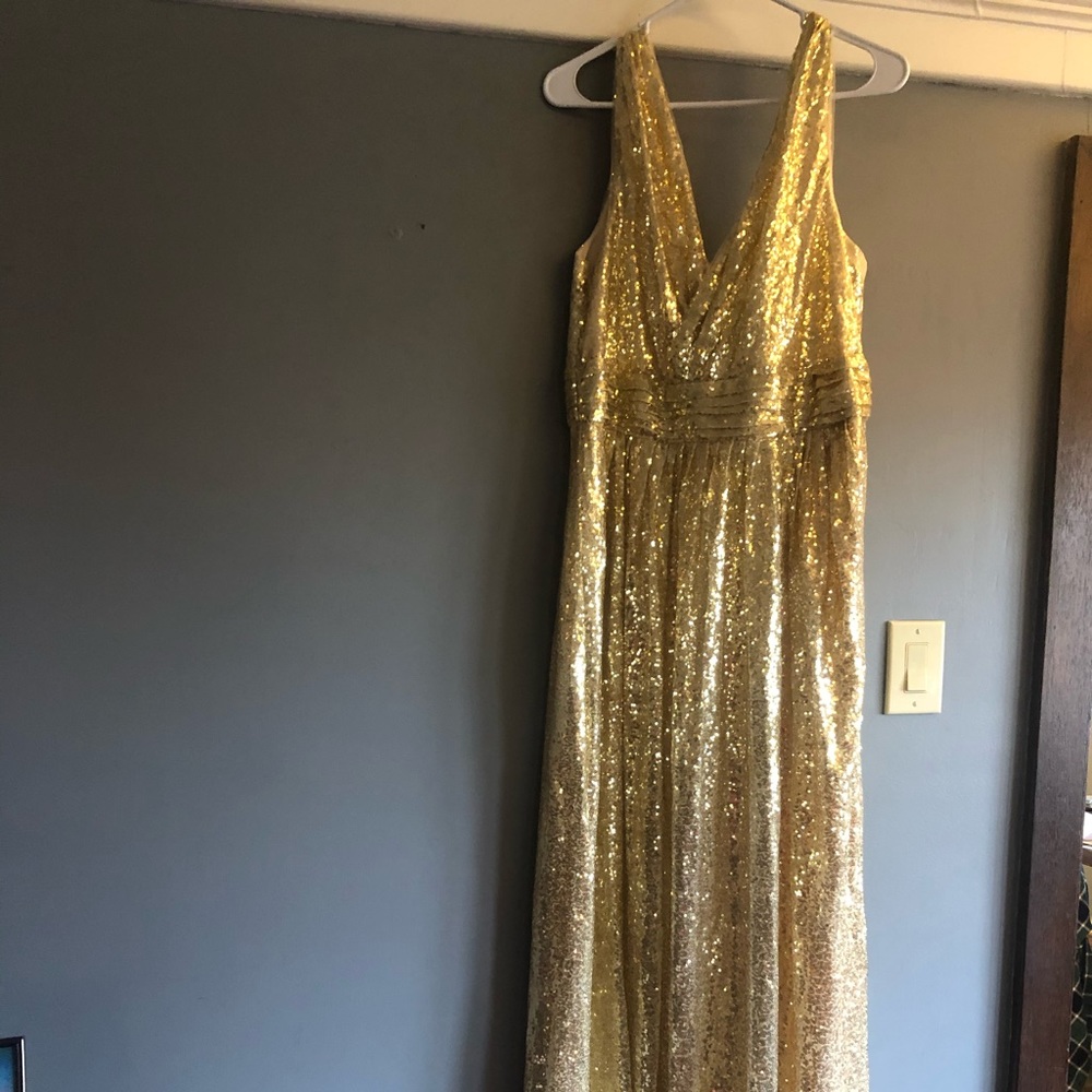Gold sequin formal dress